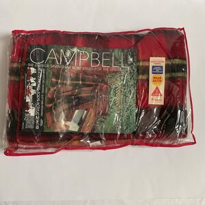 VTG Cannon Mills Campbell Blanket Wear -Dated Stadium Lap Sofa Chair Throw 45x72